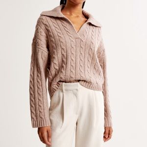 Cable Notch-Neck Sweater